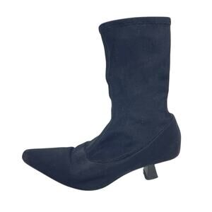 Vagabond Lissie Women's Black Suede Leather Pointed Toe Heeled Sock Boots Sz 5.5